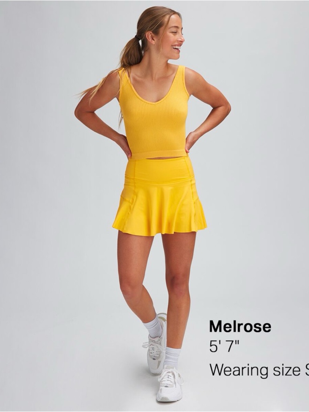 Free people Yellow/orange Athletic Skirt/Shorts with Built-in Pocket